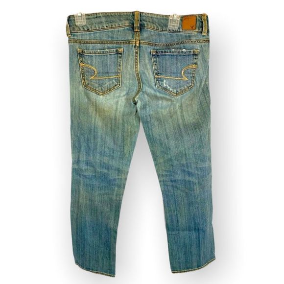 American Eagle Artist Crop Skinny Jeans Distressed Mid Rise Size 30 (D-001) - Picture 2 of 7